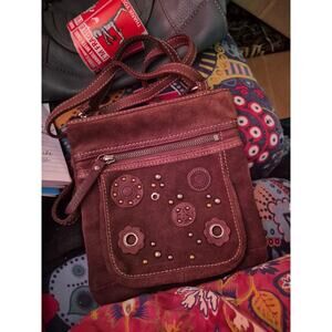 Vintage Fossil Choclate Brown Leather Embossed With Medallions On Front...